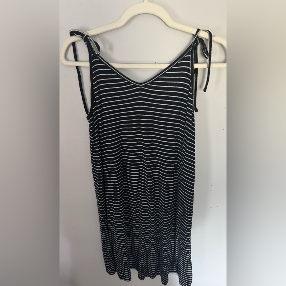 American Eagle Outfitters Black and White Striped Tank Dress